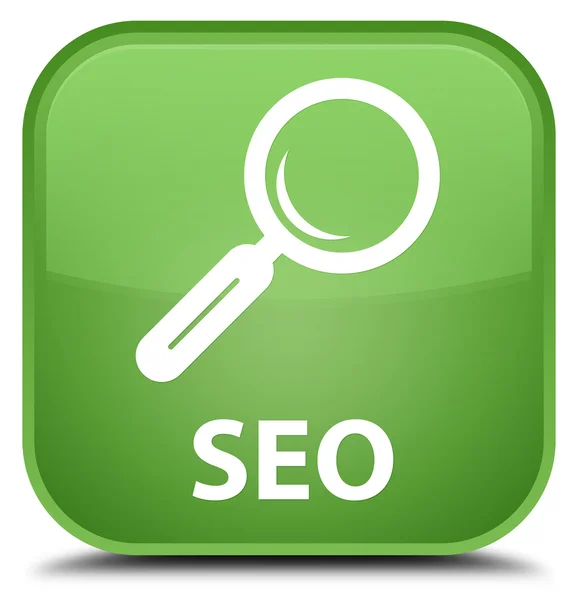 Seo soft green square button — Stock Photo, Image