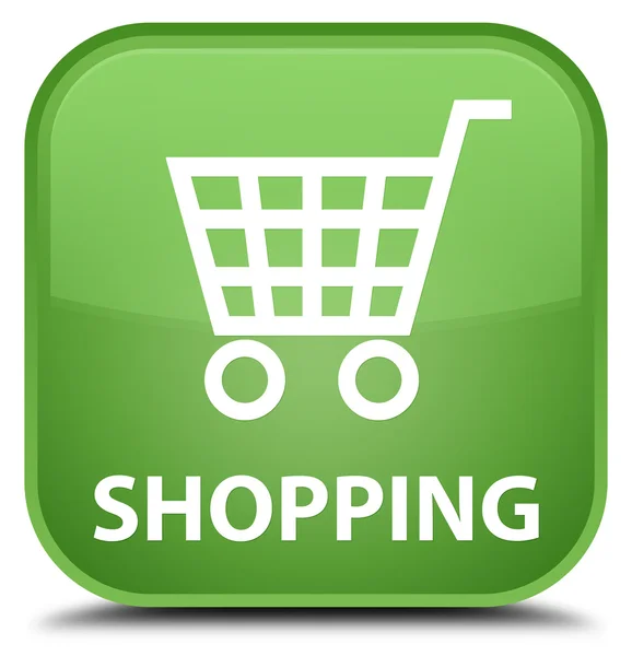 Shopping pulsante quadrato verde morbido — Foto Stock