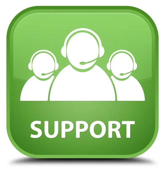 Stöd (customer care team ikon) mjuk grön fyrkantig knapp — Stockfoto
