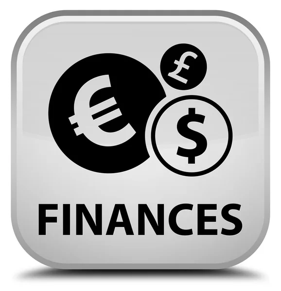 Finances (signe euro) bouton carré blanc — Photo