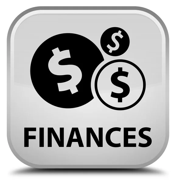 Finanzas (signo del dólar) botón cuadrado blanco —  Fotos de Stock