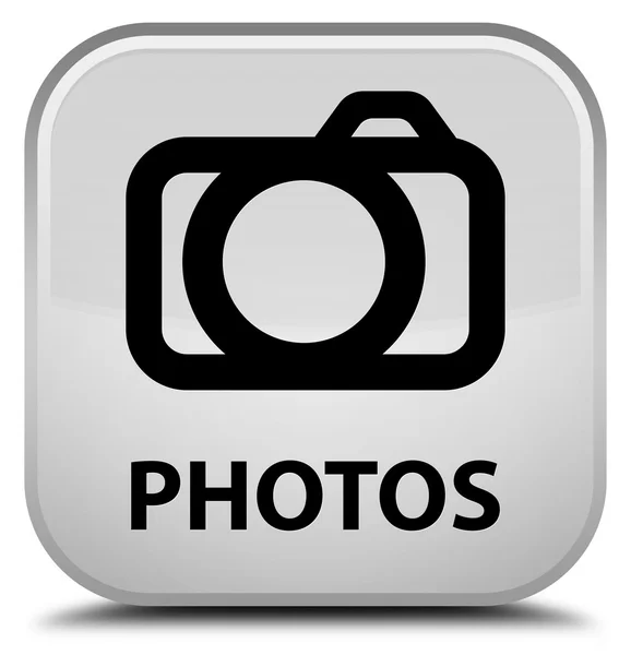 Foto's (camerapictogram) witte vierkante knop — Stockfoto
