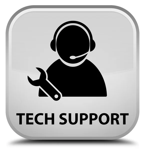 Tech-Unterstützung weiße quadratische Taste — Stockfoto