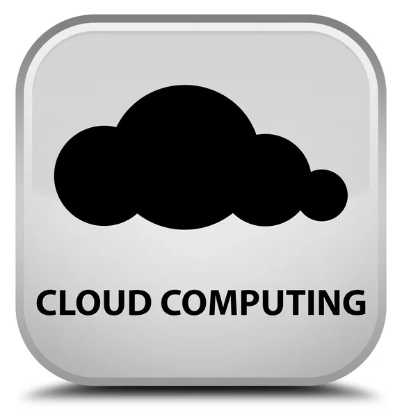 Cloud Computing weißer quadratischer Knopf — Stockfoto