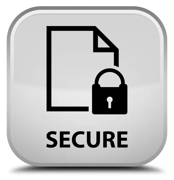 Veilig (document pagina hangslotpictogram) witte vierkante knop — Stockfoto