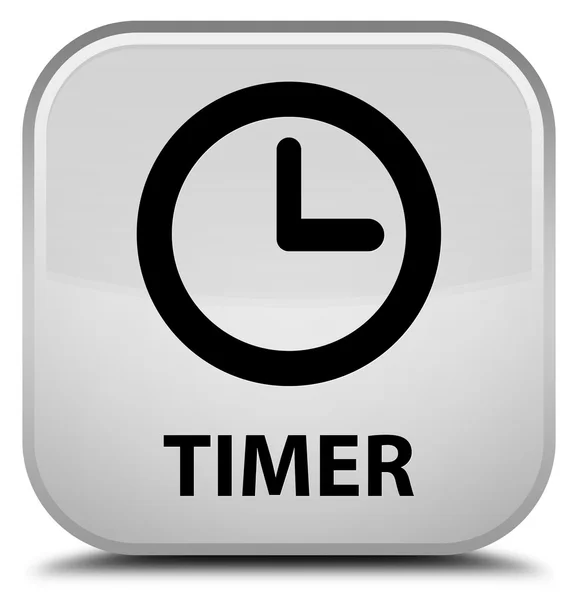 Timer weiße quadratische Taste — Stockfoto