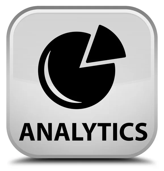 Przycisk □ Analytics (ikonę wykresu) biały — Zdjęcie stockowe