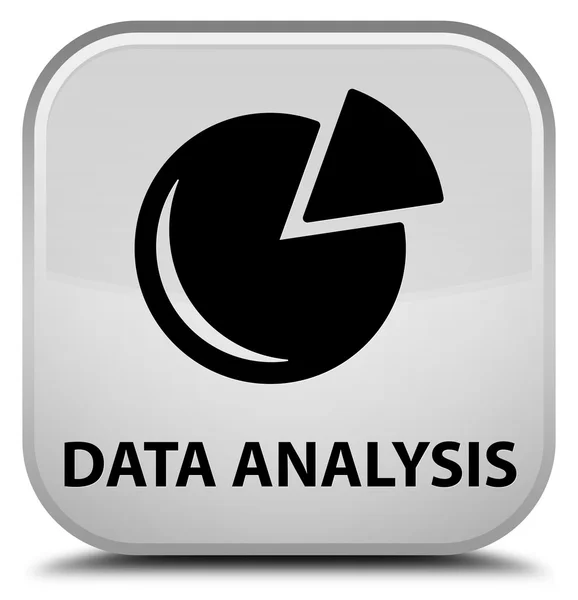 データ分析 (グラフ アイコン) 白い正方形ボタン — ストック写真