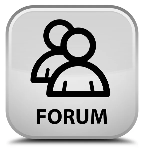 Forum (icona del gruppo) tasto quadrato bianco — Foto Stock