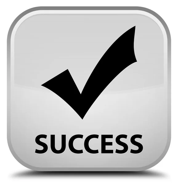 Успіх (правильна піктограма) біла кнопка квадрата — стокове фото