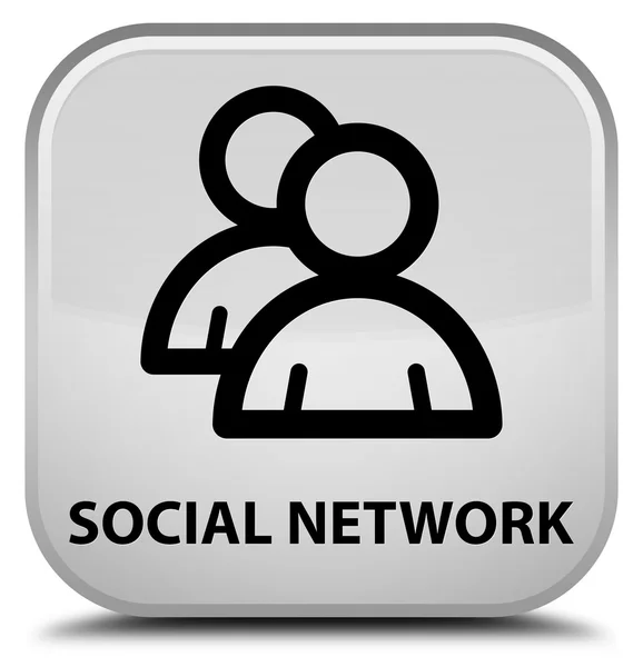 Red Social (icono del grupo) botón cuadrado blanco — Foto de Stock