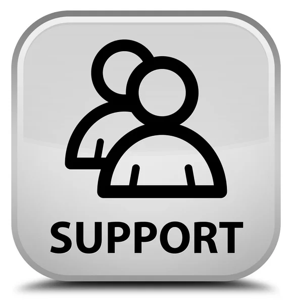 Supporto (icona del gruppo) pulsante quadrato bianco — Foto Stock