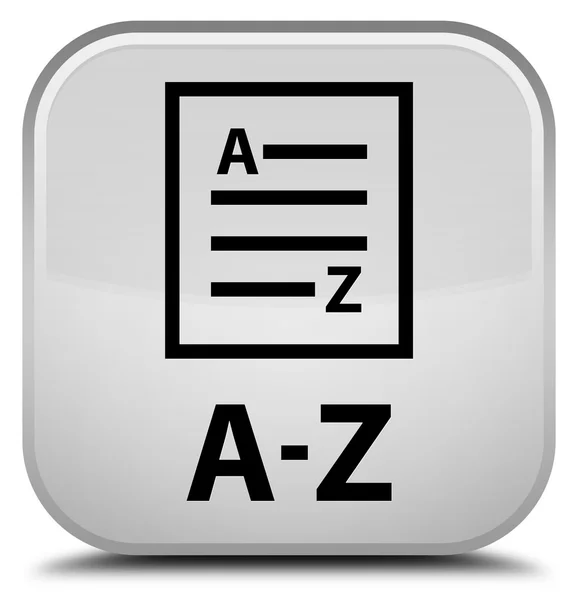 A-Z (ícone de página de lista) botão quadrado branco — Fotografia de Stock