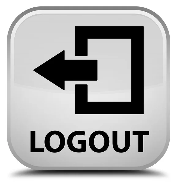 Logout white square button — Stock Photo, Image