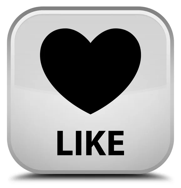 Like (heart icon) white square button — Stock Photo, Image