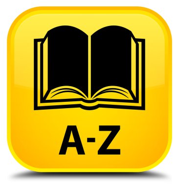 A-Z (kitap simgesi) sarı kare düğme