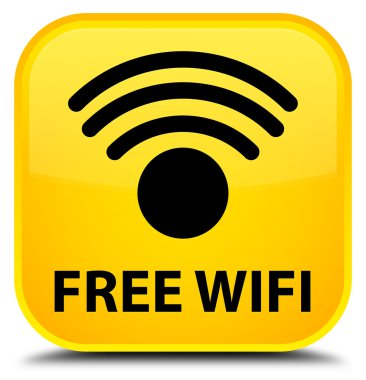 Ücretsiz Wi-Fi sarı kare düğme