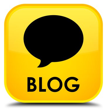 Blog (görüşme simgesi) sarı kare düğme
