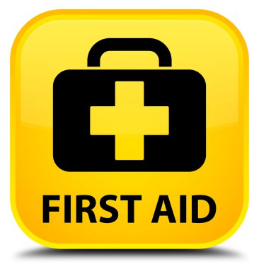 İlk yardım sarı kare düğme