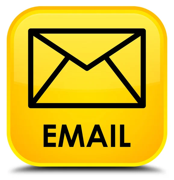 Email giallo pulsante quadrato — Foto Stock