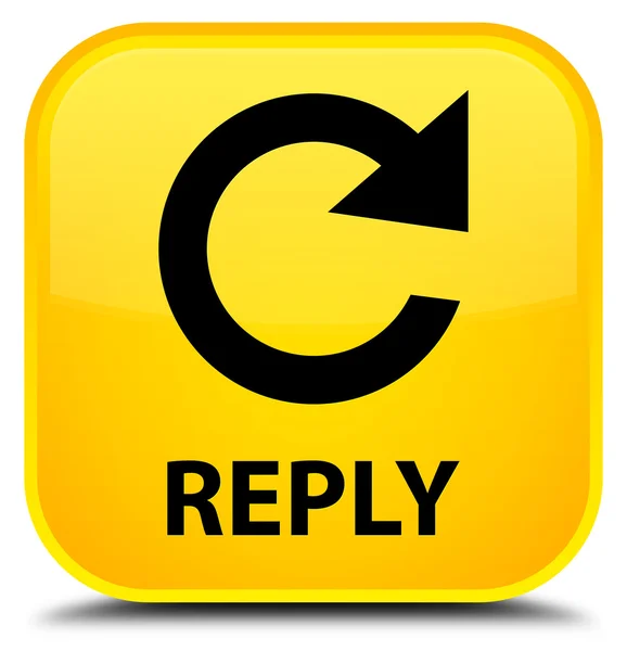 Responder (girar icono de flecha) botón cuadrado amarillo — Foto de Stock