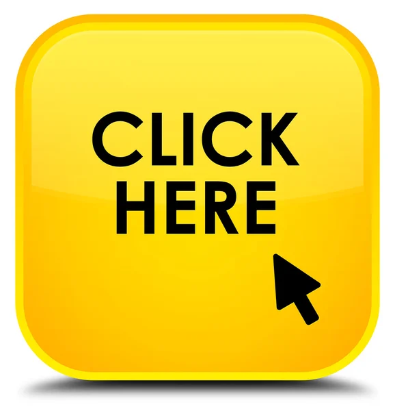 Click here yellow square button — Stock Photo, Image