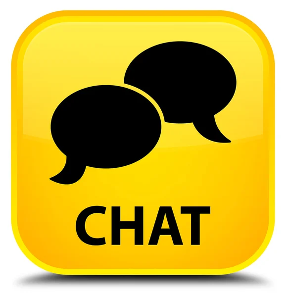 Pulsante quadrato giallo Chat — Foto Stock