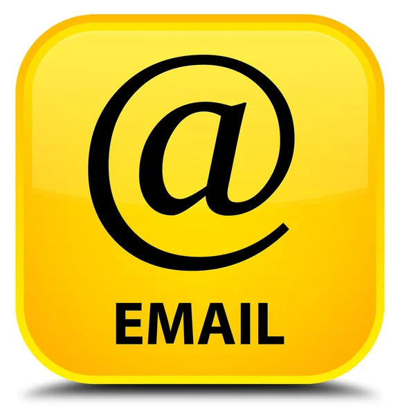 Електронна пошта (іконка адреси) жовта квадратна кнопка — стокове фото