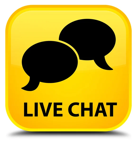 Livechat gele vierkante knop — Stockfoto