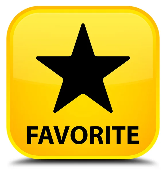 Bouton carré jaune favori (icône étoile) — Photo