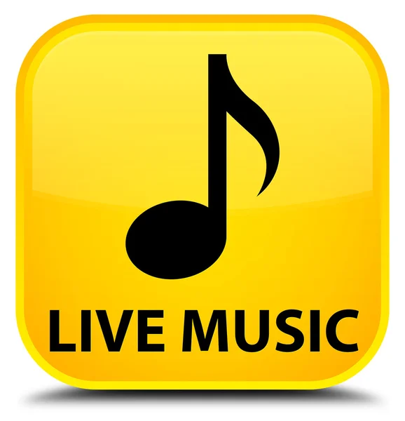 Música en vivo botón cuadrado amarillo — Foto de Stock
