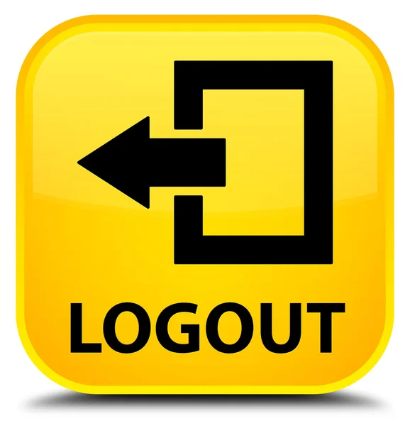 Logout yellow square button — Stock Photo, Image