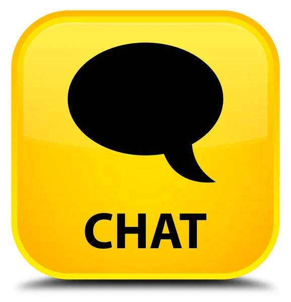 Pulsante quadrato giallo Chat — Foto Stock