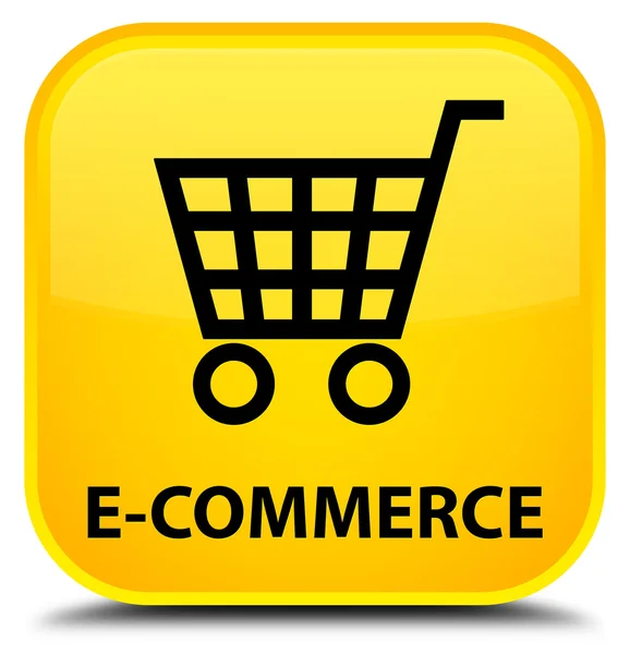 E-commerce botão quadrado amarelo — Fotografia de Stock
