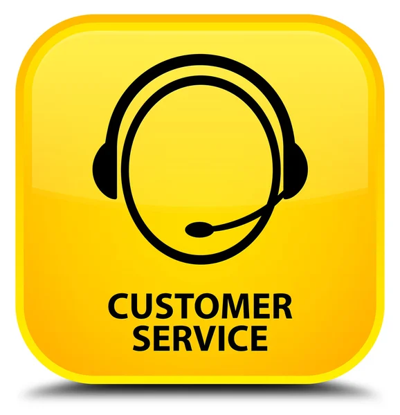 Klient usługi (ikona opieka klienta) żółty przycisk kwadrat — Zdjęcie stockowe
