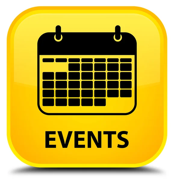 Ereignisse (Kalendersymbol) gelber quadratischer Knopf — Stockfoto
