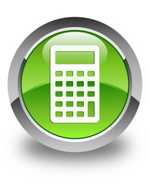 hesap makinesi simge parlak yeşil yuvarlak düğme