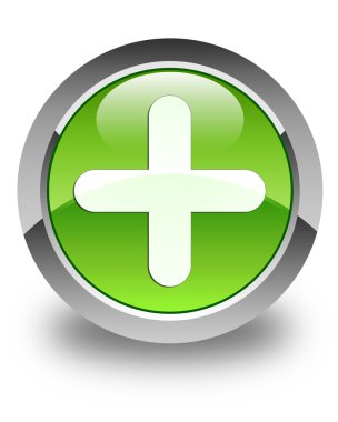 simgesi parlak yeşil yuvarlak düğmesi