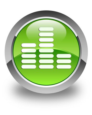 Equalizer'ı simgesi parlak yeşil yuvarlak düğme