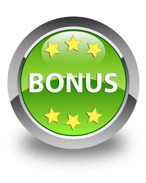 bonus simgesi parlak yeşil yuvarlak düğme