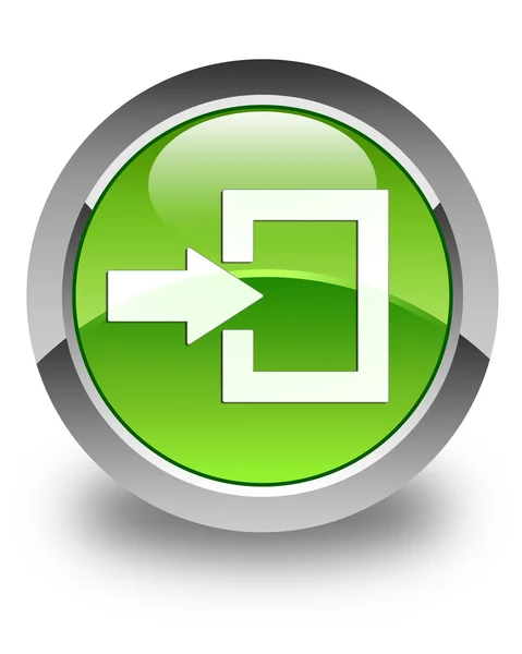 Login icon glossy green round button