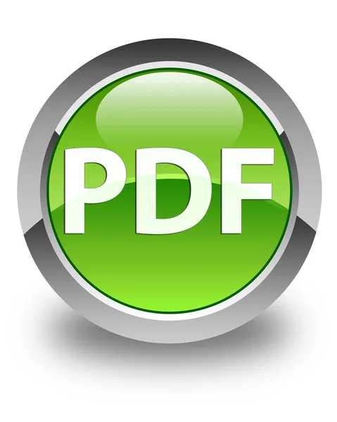 Glanzende groene ronde knop PDF — Stockfoto