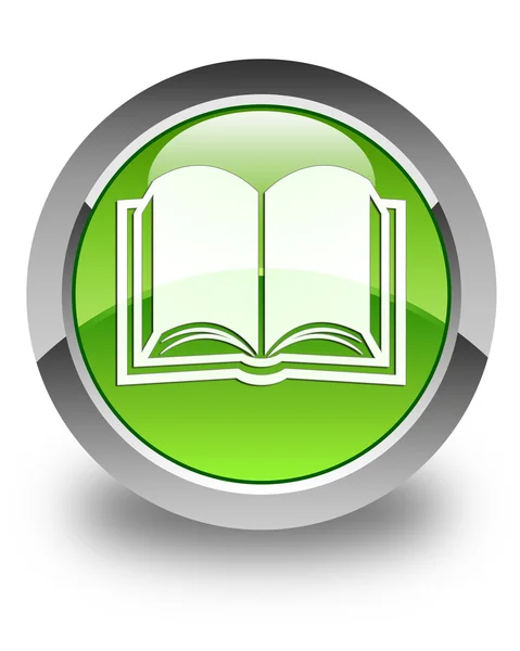 Book icon glossy green round button — Stock Photo, Image