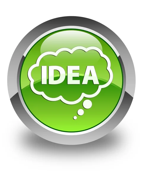 Idea nube icono brillante botón redondo verde —  Fotos de Stock