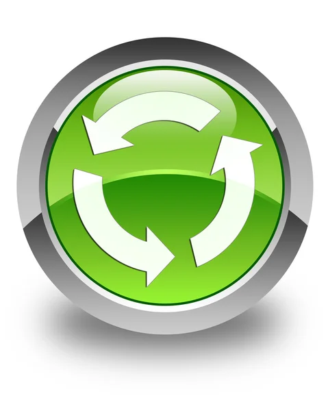 Simge parlak düğme yeşil Yenile — Stok fotoğraf