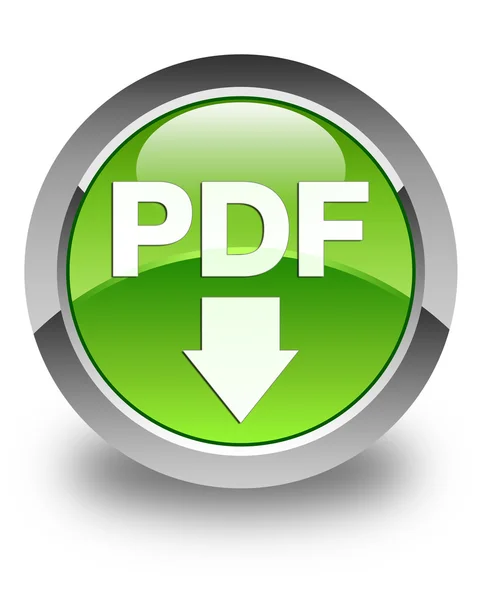 PDF lesklé zelené kulaté tlačítko Stáhnout — Stock fotografie