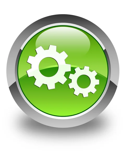 Proces błyszczący ikona zielony okrągły przycisk — Zdjęcie stockowe