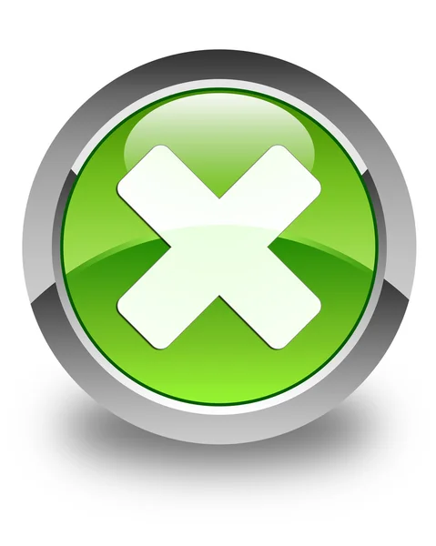 Cancelar ícone brilhante botão redondo verde — Fotografia de Stock