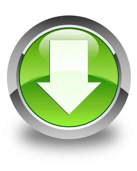 Stáhnout šipky ikona lesklé zelené kulaté tlačítko — Stock fotografie