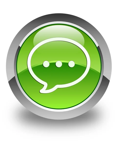 Talk icon glossy green round button — Stock Photo, Image